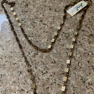 NWT LUCKY BRAND 32” gold tone unique chain